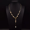 Wholesale Handmade Drop Shape Retro Pearl Long Necklace For Women With Metal And Water Wave Chain
