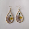 Wholesale Handmade Electroplated Alloy Dried Flower Earrings For Women