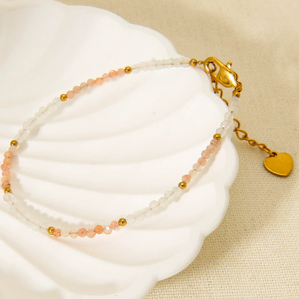 Wholesale Handmade Electroplated Geometric Stainless Steel Beaded Bracelet For Women