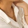 Wholesale Handmade Electroplated Geometric Stainless Steel Cross Buckle Necklace And Bracelet For Women Highend Jewelry