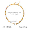 Wholesale Handmade Electroplated Geometric Stainless Steel Cross Buckle Necklace And Bracelet For Women Highend Jewelry