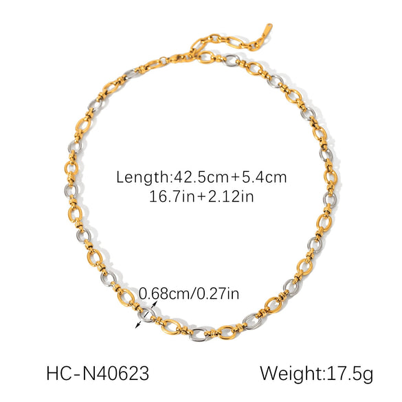 Wholesale Handmade Electroplated Geometric Stainless Steel Cross Buckle Necklace And Bracelet For Women Highend Jewelry