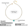 Wholesale Handmade Electroplated Stainless Steel Geometric Teardropshaped Agate Pendant Clavicle Chain Set For Women