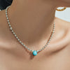 Wholesale Handmade Electroplated Stainless Steel Geometric Teardropshaped Agate Pendant Clavicle Chain Set For Women