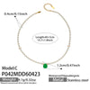 Wholesale Handmade Electroplated Stainless Steel Geometric Teardropshaped Agate Pendant Clavicle Chain Set For Women