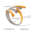 Wholesale Handmade Electroplated Stainless Steel Irregular Geometric Open Ring For Women