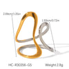 Wholesale Handmade Electroplated Stainless Steel Irregular Geometric Open Ring For Women