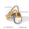 Wholesale Handmade Electroplated Stainless Steel Irregular Geometric Open Ring For Women