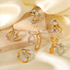 Wholesale Handmade Electroplated Stainless Steel Irregular Geometric Open Ring For Women