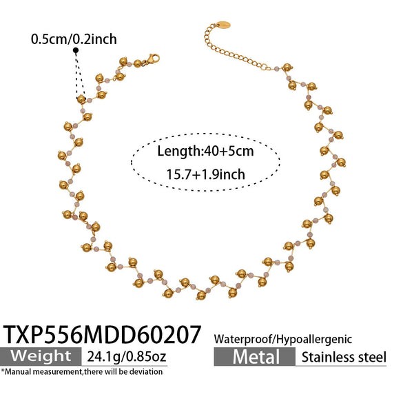 Wholesale Handmade Electroplated Stainless Steel Light Luxury Necklace And Bracelet Set For Women