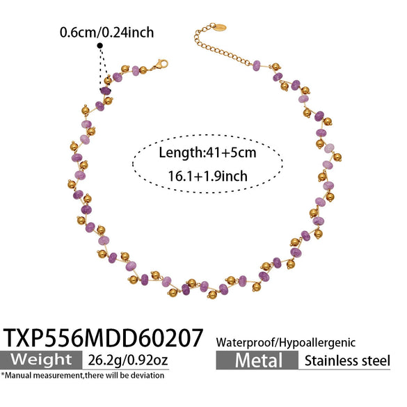 Wholesale Handmade Electroplated Stainless Steel Light Luxury Necklace And Bracelet Set For Women