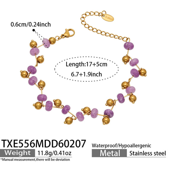 Wholesale Handmade Electroplated Stainless Steel Light Luxury Necklace And Bracelet Set For Women