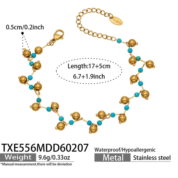 Wholesale Handmade Electroplated Stainless Steel Light Luxury Necklace And Bracelet Set For Women