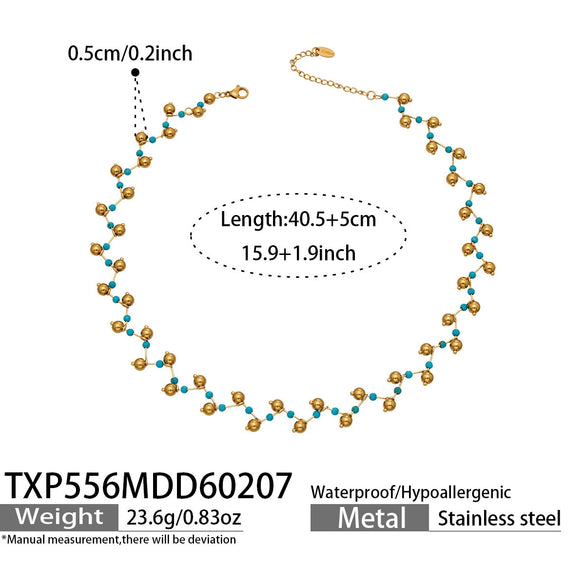 Wholesale Handmade Electroplated Stainless Steel Light Luxury Necklace And Bracelet Set For Women