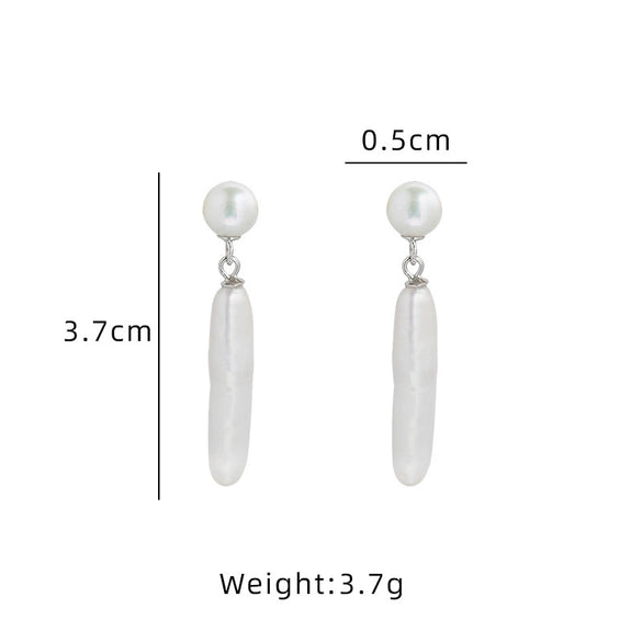 Wholesale Handmade Fashionable S925 Silver Freshwater Pearl Drop Shape Earrings