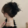 Wholesale Handmade Feather Mesh Rabbit Ear Hair Shark Clip Women's Hair Accessories Versatile Style