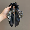 Wholesale Handmade Floral Fabric Hair Ring With Bow And High Elasticity