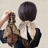 Wholesale Handmade Floral Fabric Hair Ring With Bow And High Elasticity