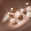Wholesale Handmade Freshwater Pearl And S925 Silver Needle Flower Earrings For Women