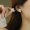 Wholesale Handmade Freshwater Pearl Flower Earrings For Women Highend Sweet And Elegant With Design Sense