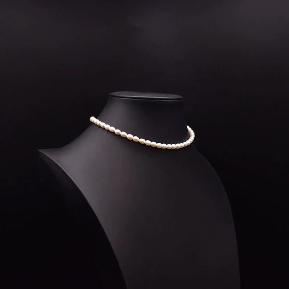 Wholesale Handmade Freshwater Pearl Multi Layer Clavicle And Sweater Chain With Geometric Pattern 925 Silver Retro Style Electroplated