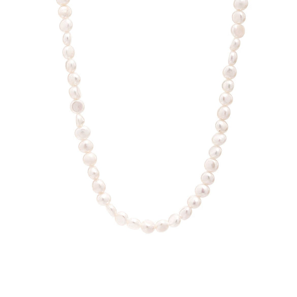 Wholesale Handmade Freshwater Pearl Necklace With Geometric Pattern And Electroplating Simple Gentle Clavicle Chain Jewelry For Women