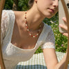 Wholesale Handmade Fruit Pattern Alloy Pendant Rice Beads Combination Chain Necklace For Women