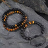 Wholesale Handmade Geometric Agate Tiger Eye Volcanic Stone Unisex Adjustable Bracelet