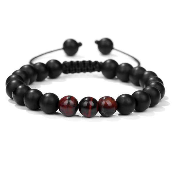 Wholesale Handmade Geometric Agate Tiger Eye Volcanic Stone Unisex Adjustable Bracelet