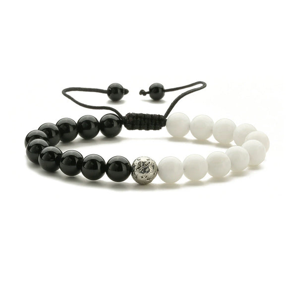 Wholesale Handmade Geometric Agate Tiger Eye Volcanic Stone Unisex Adjustable Bracelet