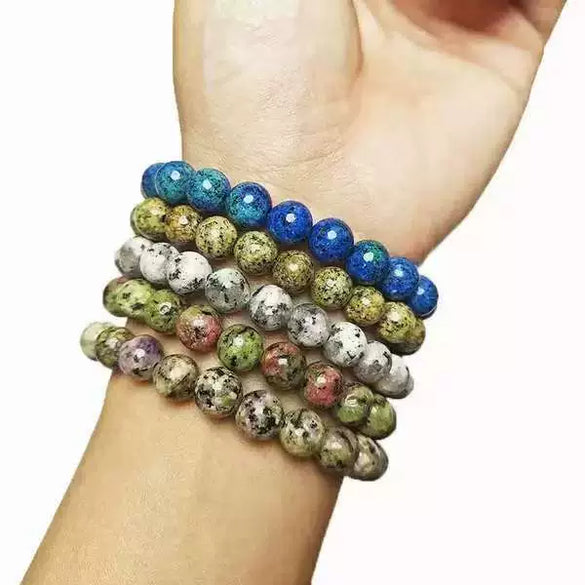 Wholesale Handmade Geometric Agate Tiger Eye Volcanic Stone Unisex Adjustable Bracelet