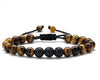 Wholesale Handmade Geometric Agate Tiger Eye Volcanic Stone Unisex Adjustable Bracelet