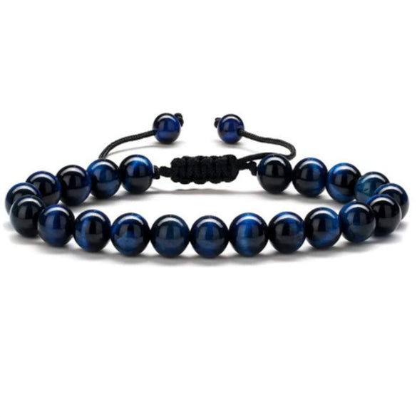 Wholesale Handmade Geometric Agate Tiger Eye Volcanic Stone Unisex Adjustable Bracelet
