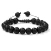 Wholesale Handmade Geometric Agate Tiger Eye Volcanic Stone Unisex Adjustable Bracelet