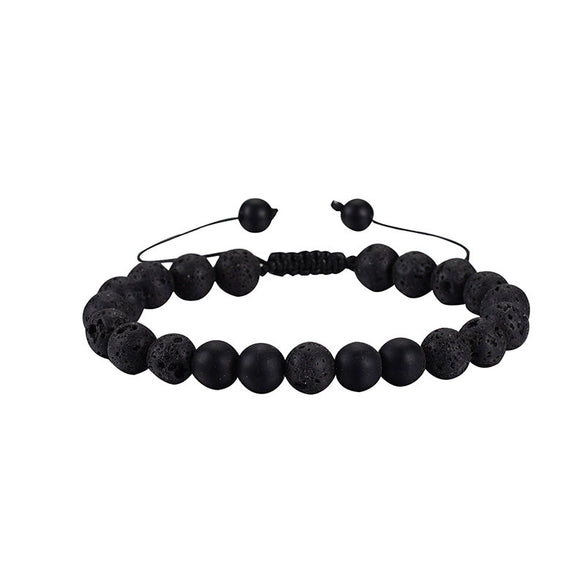 Wholesale Handmade Geometric Agate Tiger Eye Volcanic Stone Unisex Adjustable Bracelet