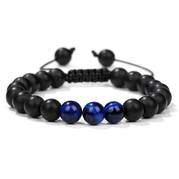 Wholesale Handmade Geometric Agate Tiger Eye Volcanic Stone Unisex Adjustable Bracelet