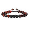 Wholesale Handmade Geometric Agate Tiger Eye Volcanic Stone Unisex Adjustable Bracelet