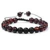 Wholesale Handmade Geometric Agate Tiger Eye Volcanic Stone Unisex Adjustable Bracelet