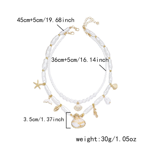 Wholesale Handmade Geometric Alloy Multilayered Necklace For Women Vacation Style