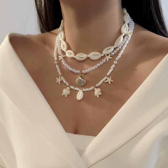 Wholesale Handmade Geometric Alloy Multilayered Necklace For Women Vacation Style