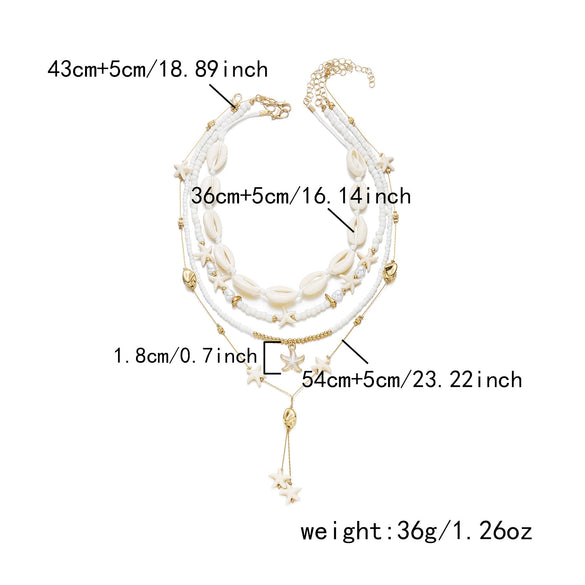 Wholesale Handmade Geometric Alloy Multilayered Necklace For Women Vacation Style