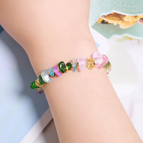 Wholesale Handmade Geometric Copper Natural Stone Beaded Women's Bracelet