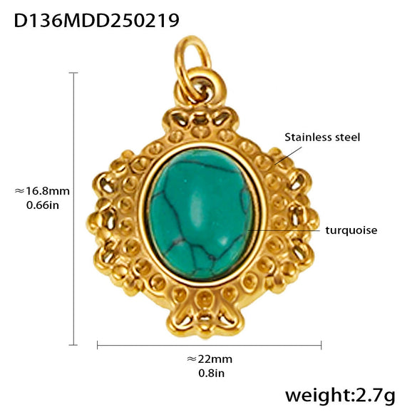 Wholesale Handmade Geometric Fivepointed Star And Ferris Wheel Pendant Necklace For Women Titanium Steel 18K Gold Plated