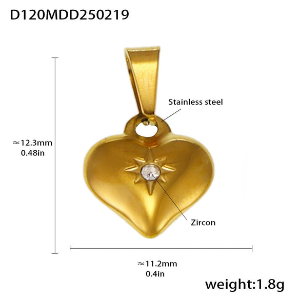 Wholesale Handmade Geometric Fivepointed Star And Ferris Wheel Pendant Necklace For Women Titanium Steel 18K Gold Plated