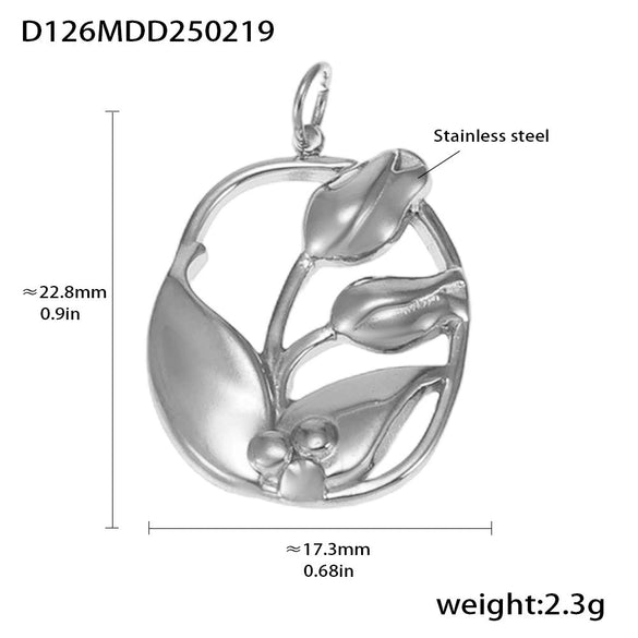 Wholesale Handmade Geometric Fivepointed Star And Ferris Wheel Pendant Necklace For Women Titanium Steel 18K Gold Plated
