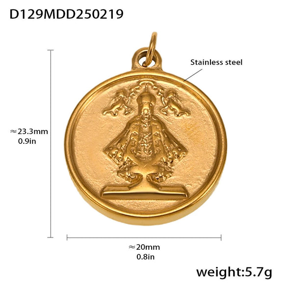 Wholesale Handmade Geometric Fivepointed Star And Ferris Wheel Pendant Necklace For Women Titanium Steel 18K Gold Plated