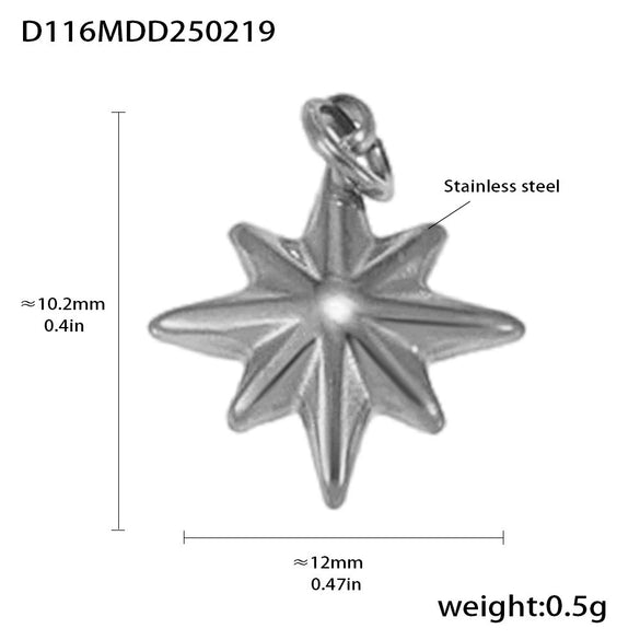 Wholesale Handmade Geometric Fivepointed Star And Ferris Wheel Pendant Necklace For Women Titanium Steel 18K Gold Plated