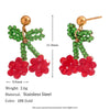 Wholesale Handmade Geometric Fruit Pattern Stainless Steel 18K Gold Plated Niche Style Earrings For Women
