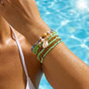 Wholesale Handmade Geometric Glass Shell Bead Bracelet Unisex Jewelry