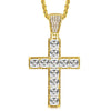 Wholesale Handmade Geometric Inlaid Zircon Copper Cross Necklace Hip Hop Jewelry